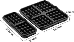 2 stuks wafelinzetstukken - geschikt voor Philips Airfryer 3000-serie (6L/3L) & Tefal EY9018 Airfryer - zwart — thumbnail 6