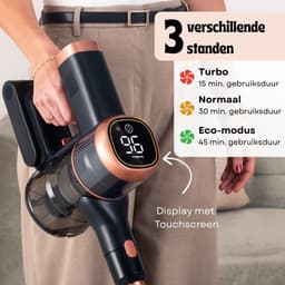BambiClean Steelstofzuiger Draadloos Zonder Zak - 30kPa Zuigkracht - LED Vuildetectie - Snoerloze Stofzuiger op Accu — thumbnail 2
