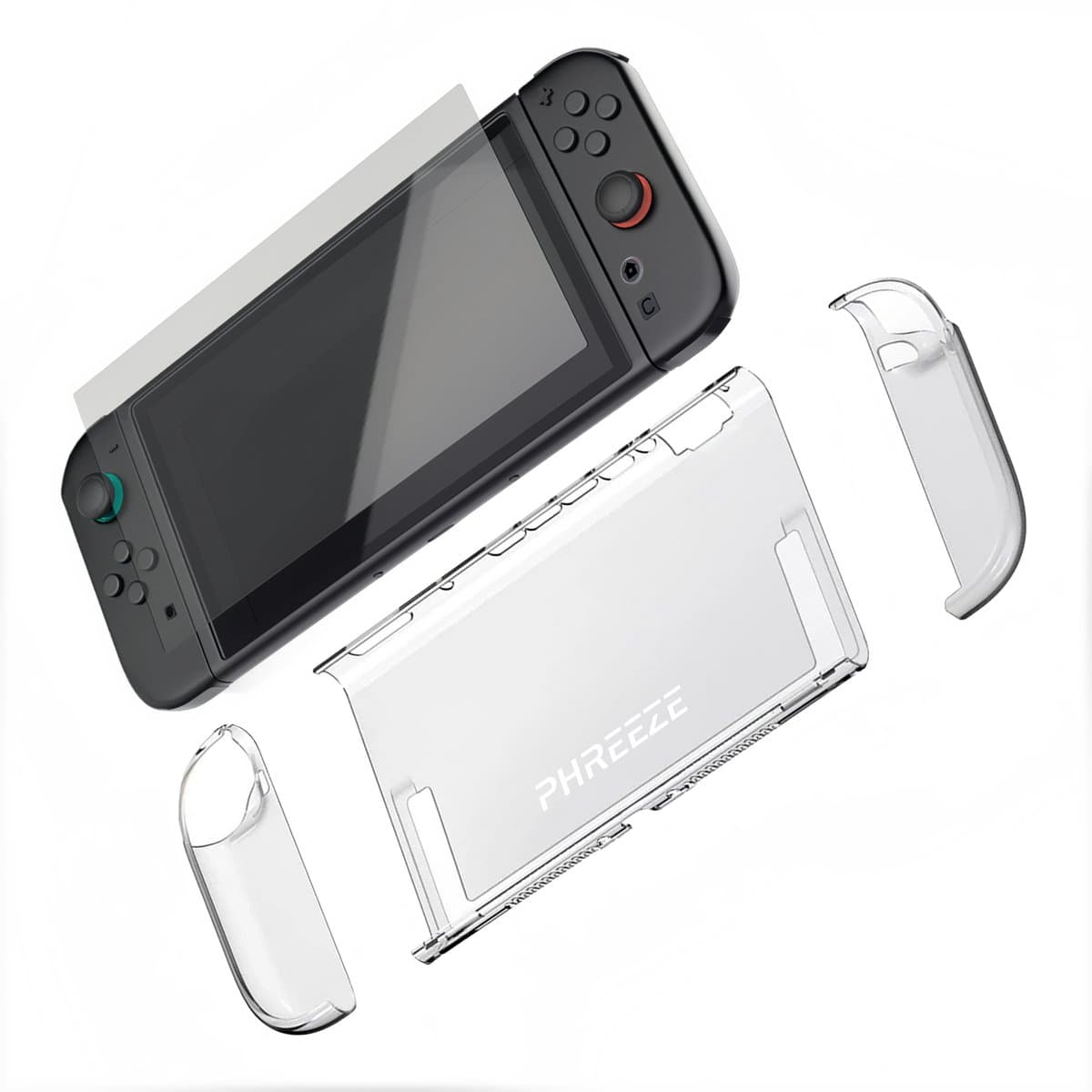 Phreeze hoesje geschikt voor Nintendo Switch 2 - Switch 2 screenprotector - beschermhoes - glazen screen protector - transparant - doorzichtig - siliconen - case - cover - beschermglas — afbeelding 1