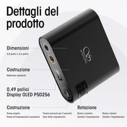 Draagbare DAC/AMP Hoofdtelefoonversterker met USB, CS43198 DAC, Dual SGM8262 Versterker, 768 kHz/32 bit, DSD256, Ondersteunt MQA, 690 mW @32 Ω Uitgang — thumbnail 4