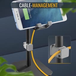 Hoofdtelefoonhouder met kantelbare telefoonstandaard - Aluminium en ergonomisch ontwerp voor thuis en kantoor — thumbnail 4