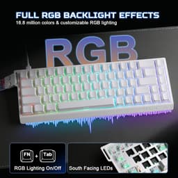 MADLIONS MAD 60 HE RGB - Gaming Keyboard (Toetsenbord) - 60% - 8KHz - 0.04mm Rapid Trigger - Magnetisch - RGB - PBT - 61 Toetsen - Side-Printed - Wit — thumbnail 2