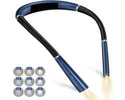 LED-neklamp - boeklamp -Leeslamp voor boeken - neklampje voor haakwerk - LED-nachtlamp voor lezen - Flexibele verstelbare leeslamp - Donkerblauw