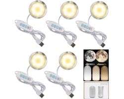 LED-verlichtingsset - Driekleurig - 5 stuks - 3W - 5V - USB-voeding - 3000K warm licht - Geschikt voor Bambu Lab Makerworld, 3D-printen, doe-het-zelf hardwaremodellen en reserveonderdelen.