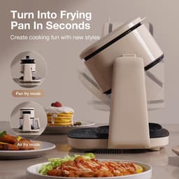 2-in-1 Multifunctionele Airfryer met Plaatfunctie - 4 Liter, 1100W, 8 Kookprogramma's — thumbnail 4