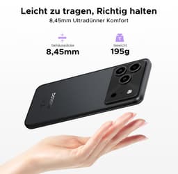 DOOGEE Note 56 Plus - Smartphone - Telefoon - 48 GB RAM+ 256 GB ROM (2TB/TF) - 50 MP camera - 6150 mAh/18W - 6.56 inch 90Hz - Gemini AI - Widevine L1 - NFC - Face ID - Vingerafdruk - GPS - Zwart — thumbnail 7