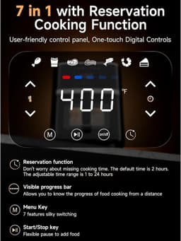 Compacte 7-in-1 Multifunctionele Airfryer Oven met Digitaal Display en Kijkvenster — thumbnail 5