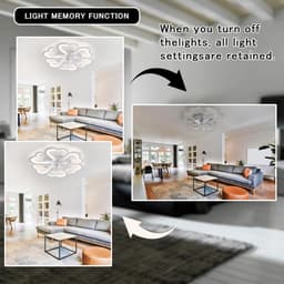 Moderne Plafondlamp met Ventilator en Dimbaar LED Licht - 6 Snelheden en Afstandsbediening — thumbnail 5