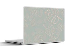 Laptop sticker - 14 inch - Patronen - Luxe - Blauw - Roze - 32x5x23x5cm - Laptopstickers - Laptop skin - Cover