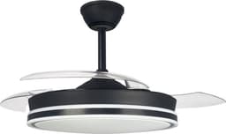 CristalRecord - Plafondventilator Supereco - doorsnede 106 cm – uitklapbare bladen – remote control – dimbaar en kleurenwissel - zwart — thumbnail 3
