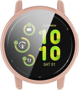 Hoesje Geschikt voor Garmin Vivoactive 5 - Ingebouwde Tempered Glass Screen Protector - Hard Plastic Bumper Case - Roze — thumbnail 5