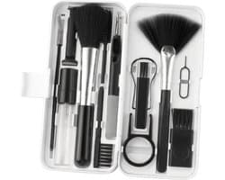 18-delige Multifunctionele Schoonmaakset voor Digitale Apparaten(inclusief reinigingsvloeistof) – Voor Laptops, Smartphones, Computers en Camera's -wit