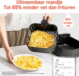 Cosori XL Airfryer - Heteluchtfriteuse 5.5 liter - Inclusief Spiezenrek en 5 Spiezen - met App Connectie – Zwart — thumbnail 7