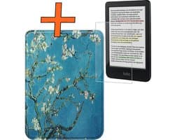 Hoesje Geschikt voor Kobo Clara Colour Hoes Book Case - Hoes Geschikt voor Kobo Clara Colour Hoesje Book Cover Met Screenprotector - Bloesem