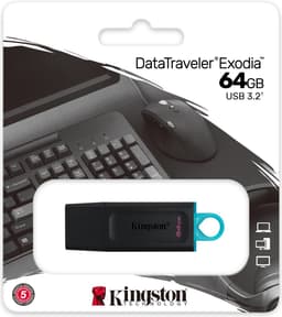 Kingston 64GB USB Stick - USB 3.2 Gen 1 - DataTraveler Exodia - Zwart — thumbnail 6