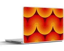 Laptop sticker - 15.6 inch - Design - Retro - Rood - Abstract - 36x27,5cm - Laptopstickers - Laptop skin - Cover