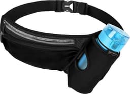 Sport Heupband smartphone | Hardloopband | Sportband | Hardloop Riem Met Drink fles Houder - zwart — thumbnail 1