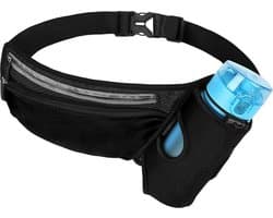 Sport Heupband smartphone | Hardloopband | Sportband | Hardloop Riem Met Drink fles Houder - zwart