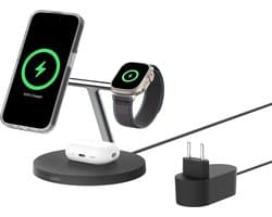 Belkin 3-in-1 Qi2 Draadloze Oplader – Magsafe compatibel - Zwart