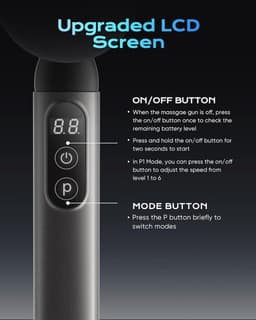 Diep Weefsel Massagepistool met LCD-scherm en 4 Massagekoppen voor Pijnverlichting — thumbnail 5