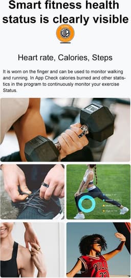 WizBay Premium Select® Smart Ring Zilver - Hartslag, Slaap, Zuurstof - Multi Sport Modi - Oplaadcase - Maat 12 — thumbnail 5