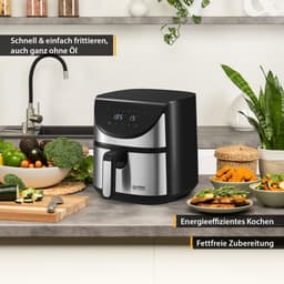 TZS First Austria Airfryer - Heteluchtfriteuse - 5,8L - 1700W - 80ºC tot 200ºC - Digital Touchscreen - Zwart — thumbnail 3