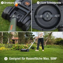 Accu Grasmaaier 12V Urban - 4.0 Ah Lithium-ion - Ideaal voor Tuinen tot 50 m² - 23 cm Maaibreedte — thumbnail 3