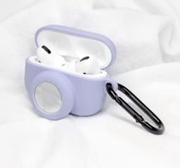 Hoesje geschikt voor AirPods pro en AirTag - Hoesje voor AirPods pro - Siliconen Beschermhoesje - Airpodshoesje - Geschikt voor Apple AirPods pro - Met plek voor AirTag - Lila - van CHPN — thumbnail 1
