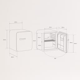 CREATE - Koelkast in retrostijl - Zwart - Handvat Marmer - FRIDGE RETRO 48L — thumbnail 3