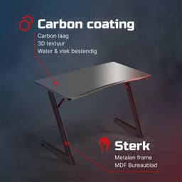 ACAZA Bureau - Game Bureau - Metalen Poten - Premium Gaming Tafel - 108x60x70cm - Zwart — thumbnail 3