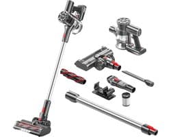 Zedar S600 Steelstofzuiger draadloos met 4 verschillende opzetstukken - Draadloze stofzuiger - zonder zak op accu- Vacuum cleaner - accu stofzuiger