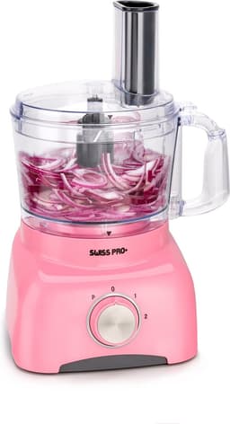Swiss Pro+ | Krachtige SP800 Retro Foodprocessor - 1.2 Liter - 13 Delig | Inclusief accessoires | Super Pink — thumbnail 1