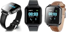 WatchToCare Classic GPS Alarmhorloge Senioren | SOS-knop | Valdetectie | Videobellen | Zonder Abonnement | IP67 Waterbestendig - SOS Horloge - Valdetectie - Alzheimer - Dementie patiënten - Garantie 2 jr -Horlogeband Bruin Leer — thumbnail 2