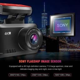 DrPhone Dashcam D07-C - 4K Ultra HD Dashcam – Parkeermonitor – Lens: SONY IMX 307 - G-Sensor Kijkhoek van 170 ° - Dashboard Camera met Nachtzicht – Wifi + Applicatie + 128 Micro SD — thumbnail 3