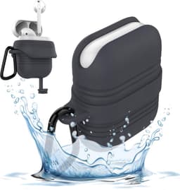 Geschikt voor Airpods Hoesje Siliconen Case - IP67 Waterdicht - Zwart — thumbnail 3