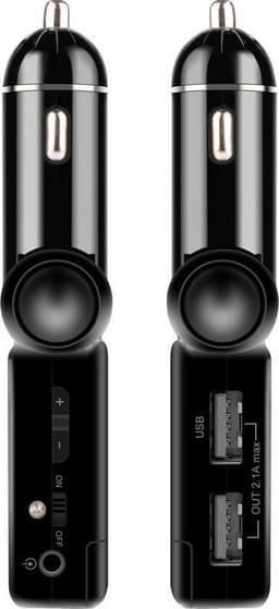XIB Bluetooth FM Transmitter 2x USB en AUX 3.5mm Jack - MP3 autoradio - Handsfree carkit - Zwart — thumbnail 3