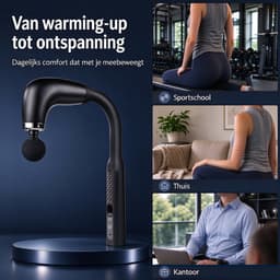 Namajunas-Massagepistool voor Spieren-Massage Gun-Massage Apparaat-9 Snelheden-4 Massagekoppen-Voor Nek Schouder Rug & Benen-Nekmassage-Schoudermassage-Beenmassage-Rugmassage-Ergonomisch-Draagbaar-Stil-USB Oplaadbaar-Cadeau voor Sporters-Thuis & Werk — thumbnail 5