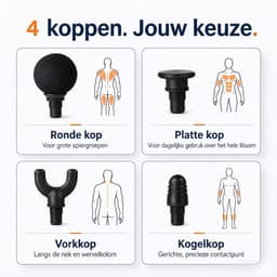 Namajunas-Massagepistool voor Spieren-Massage Gun-Massage Apparaat-9 Snelheden-4 Massagekoppen-Voor Nek Schouder Rug & Benen-Nekmassage-Schoudermassage-Beenmassage-Rugmassage-Ergonomisch-Draagbaar-Stil-USB Oplaadbaar-Cadeau voor Sporters-Thuis & Werk — thumbnail 3