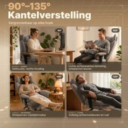 Dowinx Gamingstoel - Ergonomische Bureaustoel - Grote Bureaustoel - Ademende Stof en Flueel - Met Voetensteun en Verstelbare Rug - Bureaustoel Gaming chair - Grijs — thumbnail 3