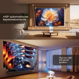 Draagbare Beamer - Draagbare Mini-Projector - Ondersteunt 4K 1080p - Met WiFi 6 en Bluetooth 5.4 - Voor Presentaties en Thuisgebruik — thumbnail 3