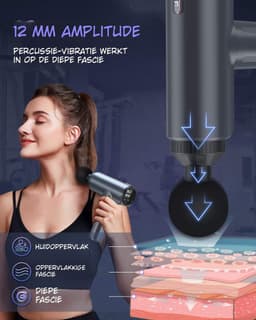 Kavora Massagengun - Massage Gun - Massage Pistool - Grijs - 19cm x 18cm x 6cm — thumbnail 5