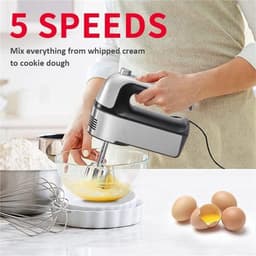 Staande mixer - Keukenmixer deeg - Taarten bakken - Vijf snelheden - 10x10x10 mm - Zilver — thumbnail 3