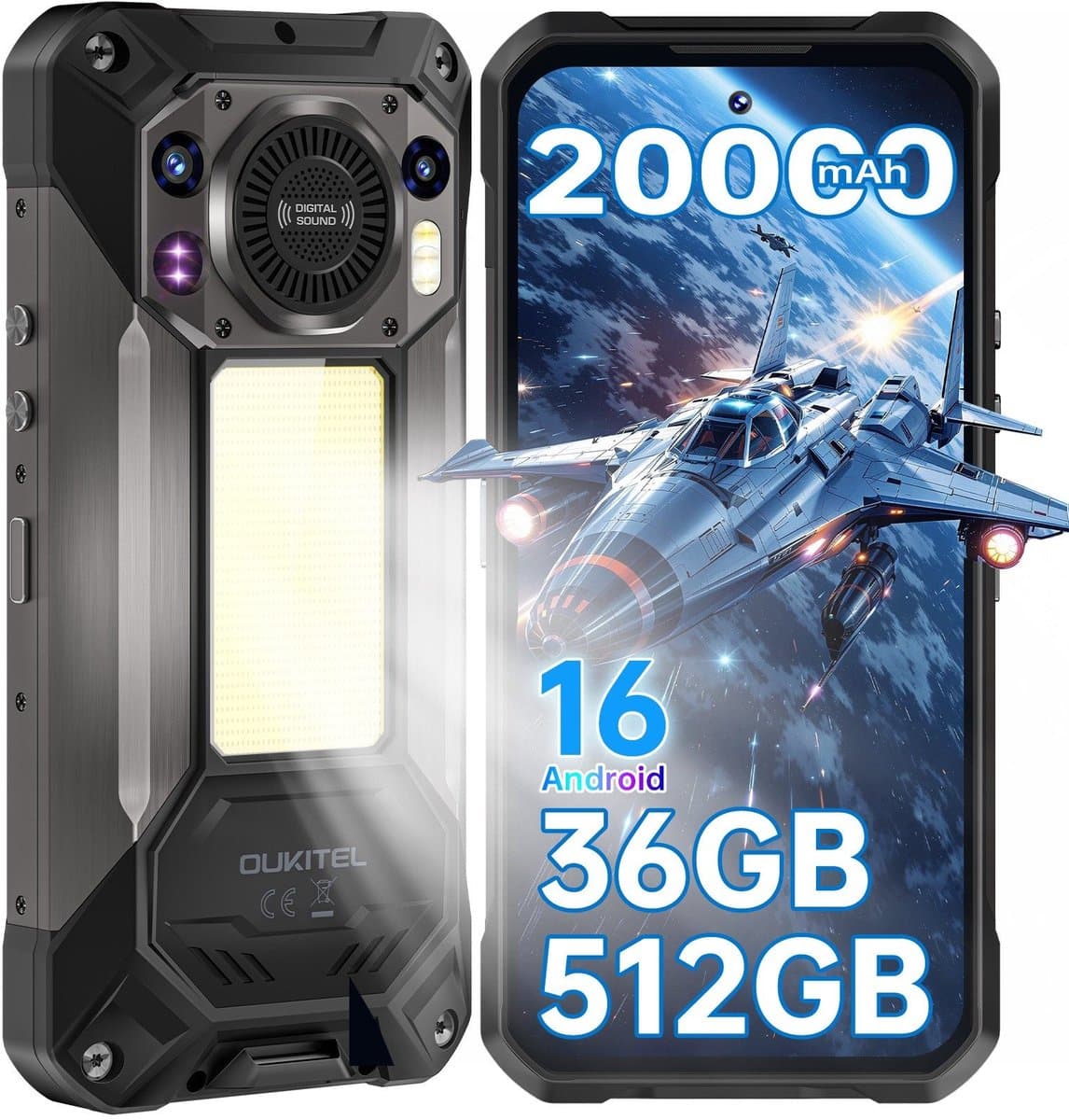 OUKITEL WP61 5G Outdoor Smartphone 36GB RAM-512GB ROM-20000mAh batterij 45W-108MP Camera-IP68 — afbeelding 1