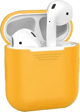 Hoesje - Geschikt voor Apple Airpods 2 - Siliconen Hoes met Clip - Silicone Case Cover - Oranje — thumbnail 1