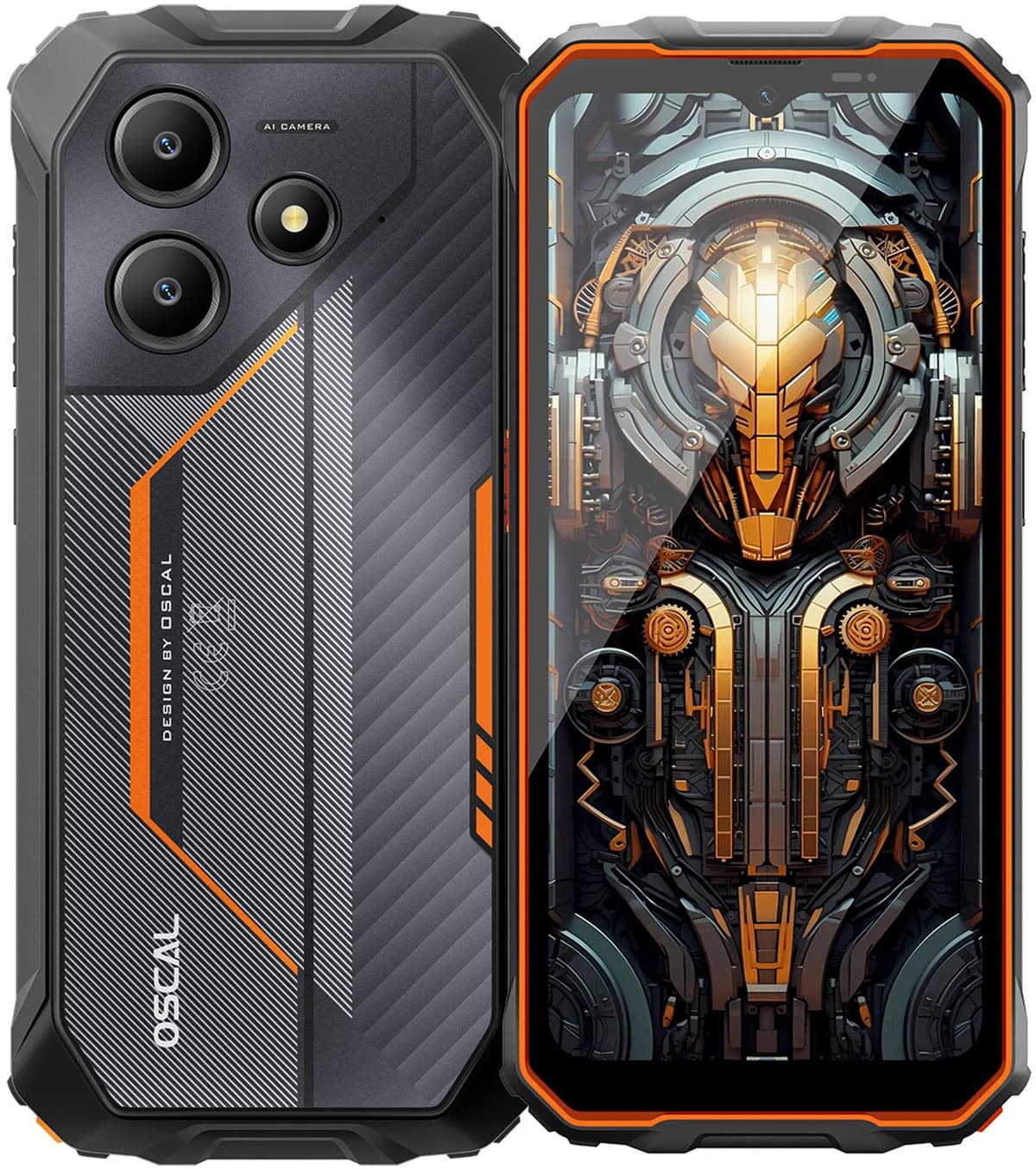 OSCAL MARINE 2 Robuuste Smartphone - 11000mAh Telefoon- 24GB RAM - 256GB ROM - Android 15 -Dual SIM - IP68 Waterdicht - Oranje — afbeelding 1