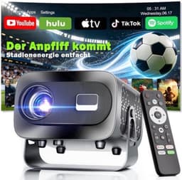Mini Beamer 1000 ANSI Lumen - Full HD 1080p Resolutie - LED Projector - Android 13 Smart Beamer - Draagbaar Met Wifi En Bluetooth — thumbnail 1