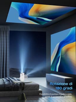 [Geïntegreerde app & Android 11.0] Beamer 2025 Upgraded Mini Projector, draagbaar, 20.000 lumen, 4K ondersteund met WiFi 6 Bluetooth 5.4 Auto Keystone 180° rotatie voor telefoon/HDMI/tv-stick/USB — thumbnail 2