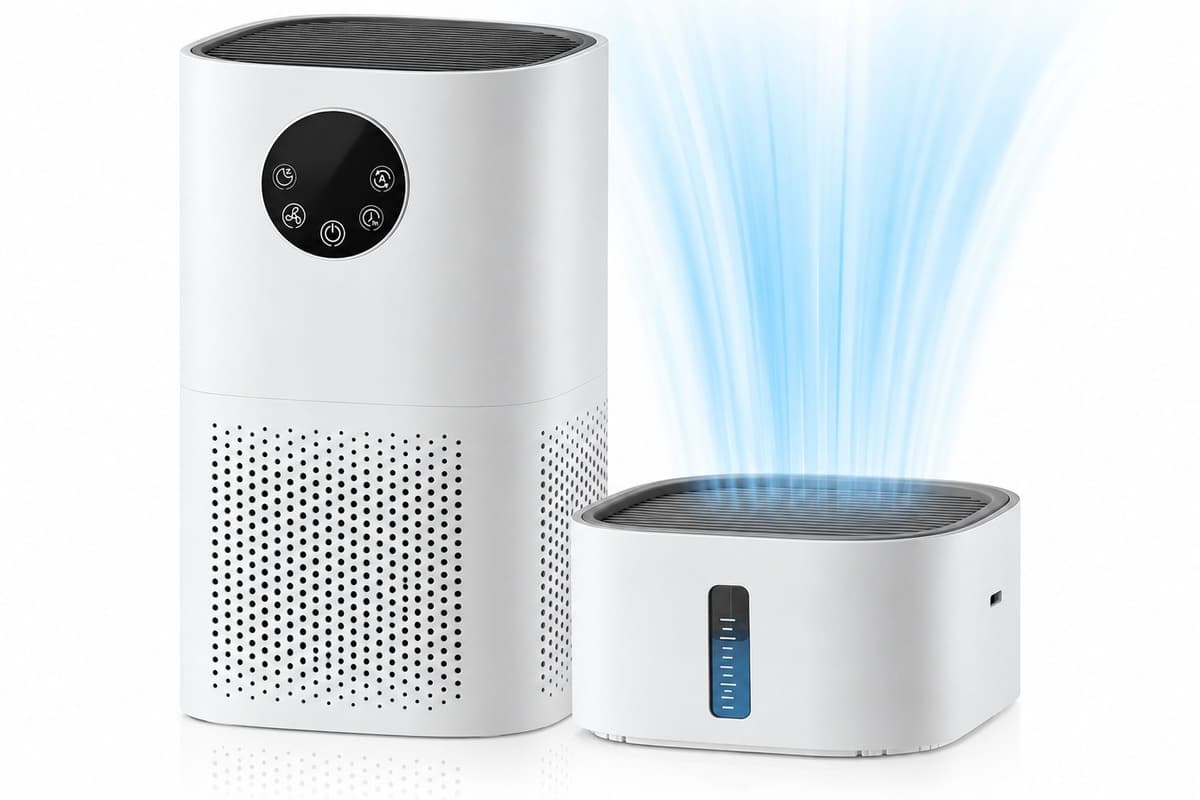 Luchtreiniger - Luchtbevochtiger combo - H13 Echt Hepa Filter,2-In-1 -Luchtreiniger voor allergieën - Luchtreiniger voor huisdieren — afbeelding 1