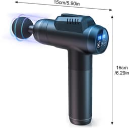 MODFU Massage Gun, 6 Massagekoppen & Instelbare Intensiteit, Spiermassage Apparaat voor Sport en Thuis, Zwart — thumbnail 3
