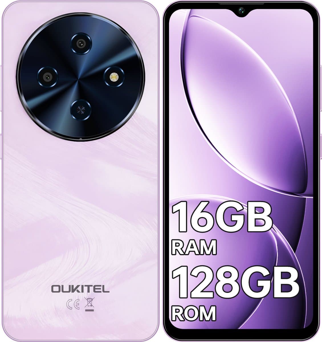 OUKITEL C5 Smartphone-16GB RAM-128GB ROM-6.52 inch HD-5000mAh-Android14-4G — afbeelding 1